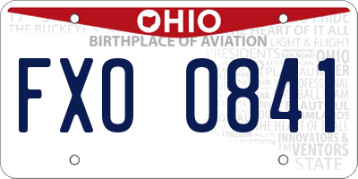 OH license plate FXO0841