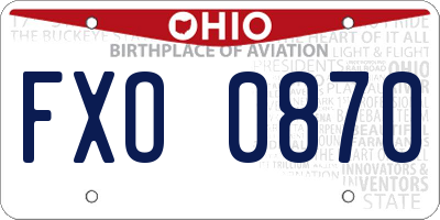 OH license plate FXO0870