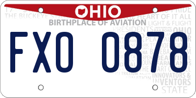 OH license plate FXO0878
