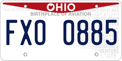 OH license plate FXO0885