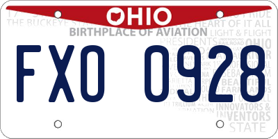 OH license plate FXO0928