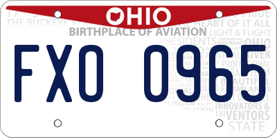 OH license plate FXO0965