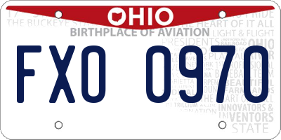 OH license plate FXO0970