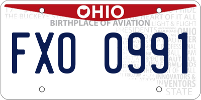 OH license plate FXO0991