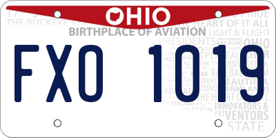 OH license plate FXO1019