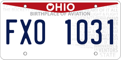 OH license plate FXO1031