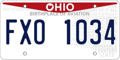 OH license plate FXO1034