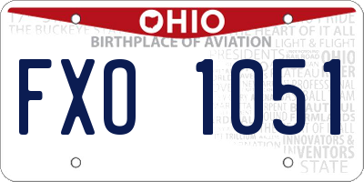 OH license plate FXO1051