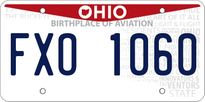 OH license plate FXO1060