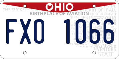 OH license plate FXO1066