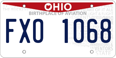 OH license plate FXO1068
