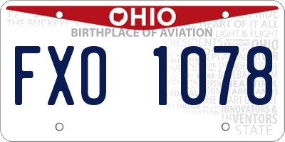 OH license plate FXO1078