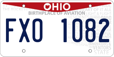 OH license plate FXO1082