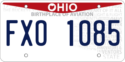 OH license plate FXO1085