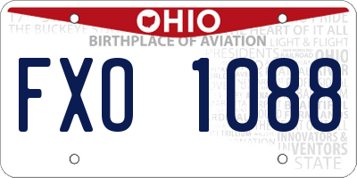 OH license plate FXO1088