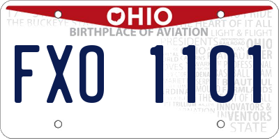 OH license plate FXO1101