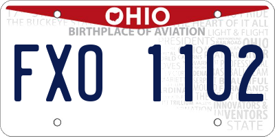 OH license plate FXO1102