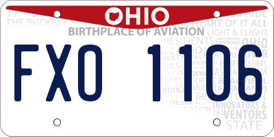 OH license plate FXO1106