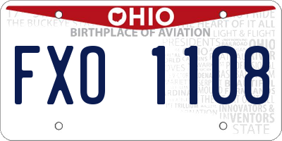 OH license plate FXO1108