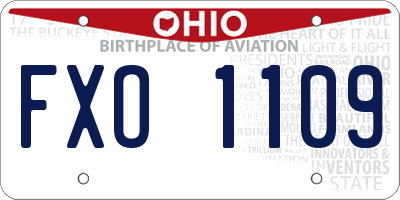 OH license plate FXO1109