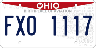OH license plate FXO1117