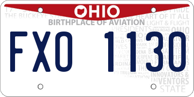 OH license plate FXO1130