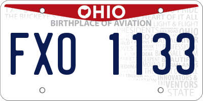 OH license plate FXO1133