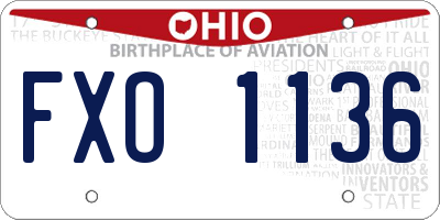 OH license plate FXO1136