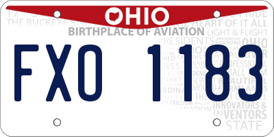 OH license plate FXO1183