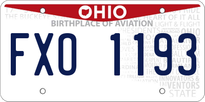 OH license plate FXO1193