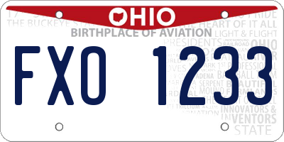 OH license plate FXO1233