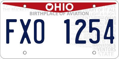 OH license plate FXO1254
