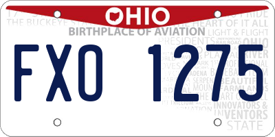OH license plate FXO1275