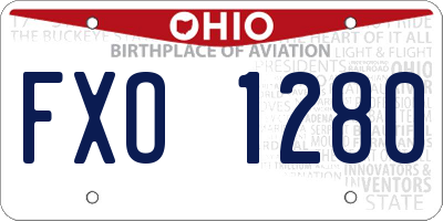OH license plate FXO1280