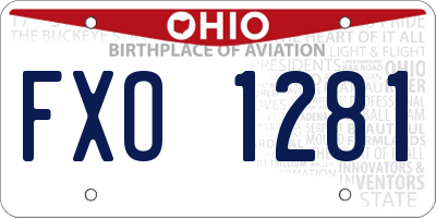 OH license plate FXO1281