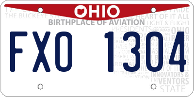 OH license plate FXO1304