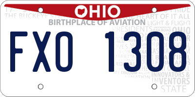 OH license plate FXO1308