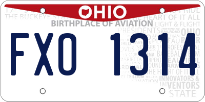 OH license plate FXO1314