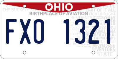 OH license plate FXO1321