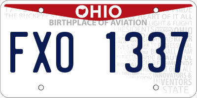 OH license plate FXO1337