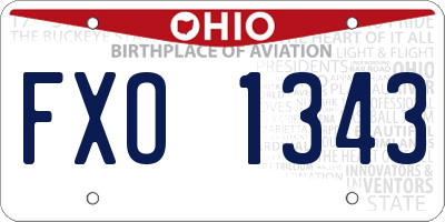 OH license plate FXO1343