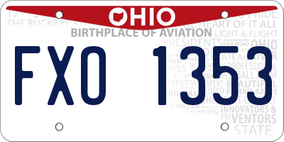 OH license plate FXO1353