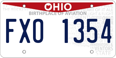 OH license plate FXO1354
