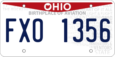 OH license plate FXO1356