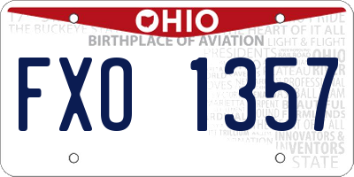 OH license plate FXO1357