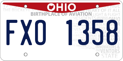 OH license plate FXO1358