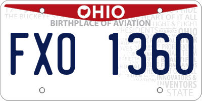 OH license plate FXO1360