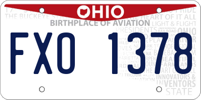 OH license plate FXO1378