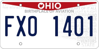 OH license plate FXO1401