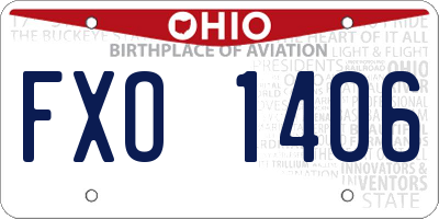 OH license plate FXO1406